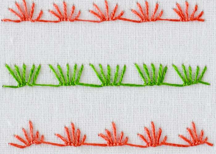 Broderie Point de feston Guide des variations : Rosette d’épines