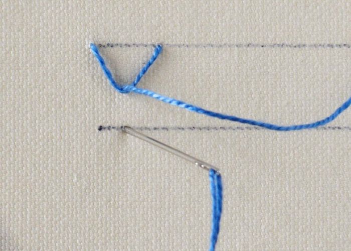 Verbundener Fliegenstich horizontal Schritt1