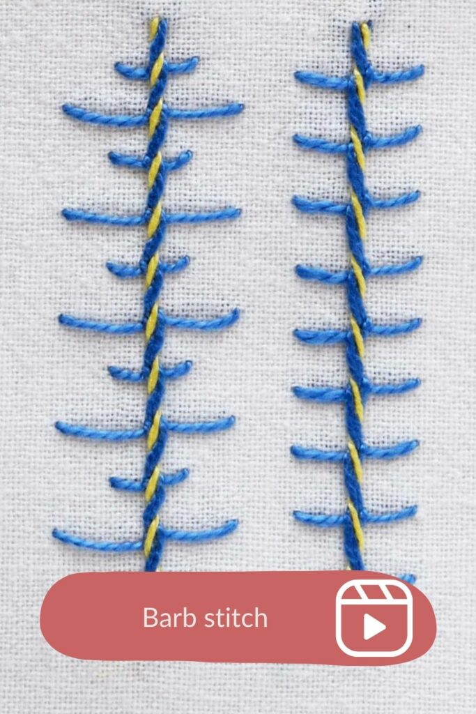 Barb Stitch Stickerei Video-Tutorial PIN