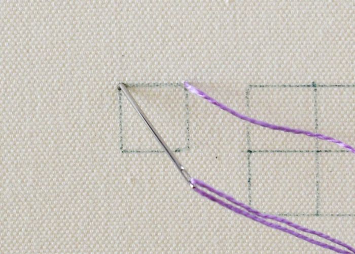 Östlicher Stich Schritt 1