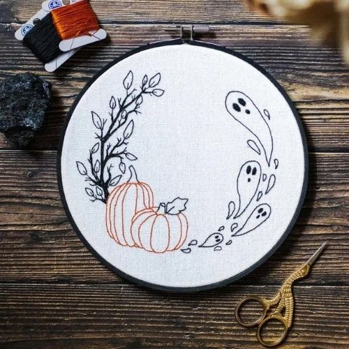 Fantasma zucca stregata - Halloween ricamo design di Grimbroidery su Etsy