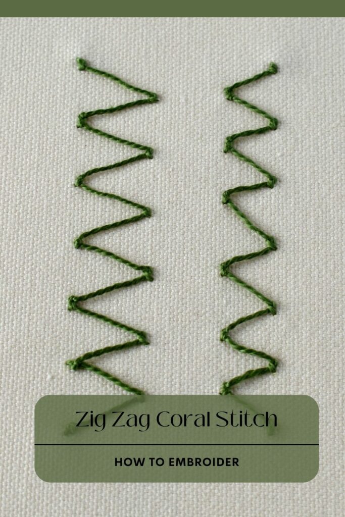 Erfahren Sie, wie man einen Zick-Zack-Korallenstich stickt