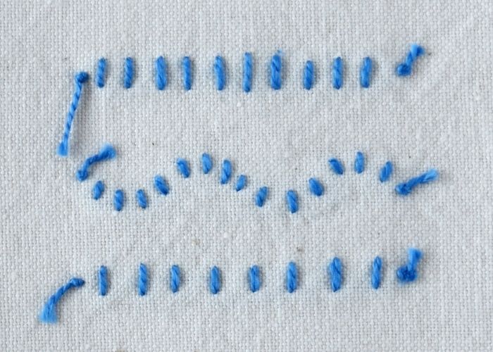 Knotted Chain Stitch Reverse side