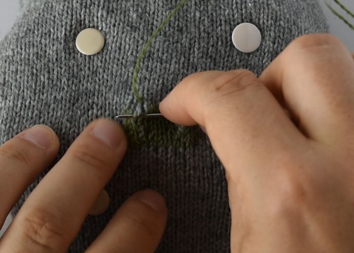 Swiss darning sweater mending tutorial step 10 image